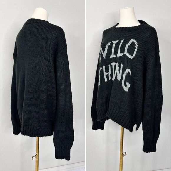 Wooden Ships “Wild Thing” Black Mohair Wool Blend Knit Sweater M/L Cabincore - Picture 9 of 12